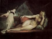 Johann Heinrich Fuseli Liegende Nackte und Klavierspielerin oil painting artist